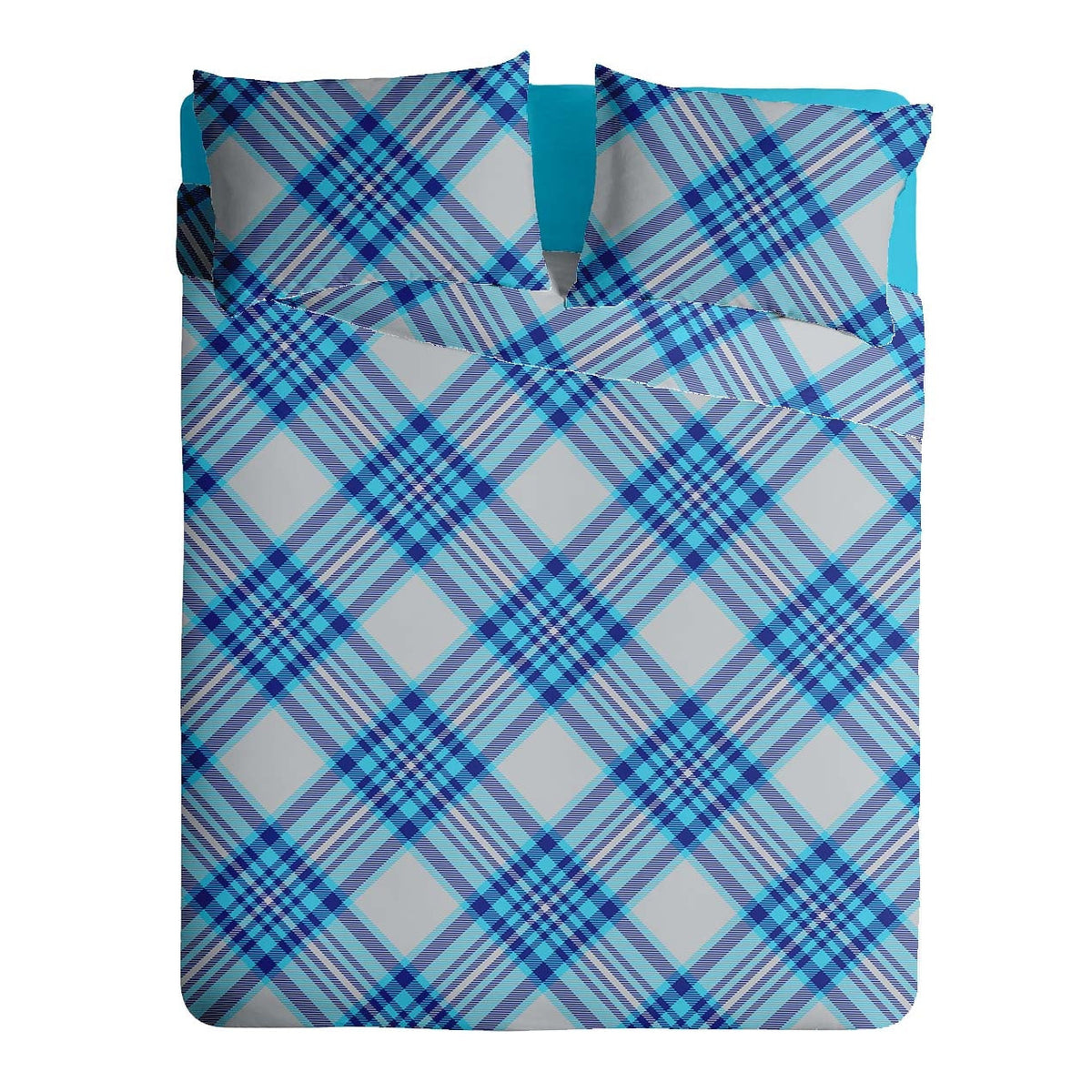Lenjerie pat 100% bumbac Creponat, desen SCOTTISH V5